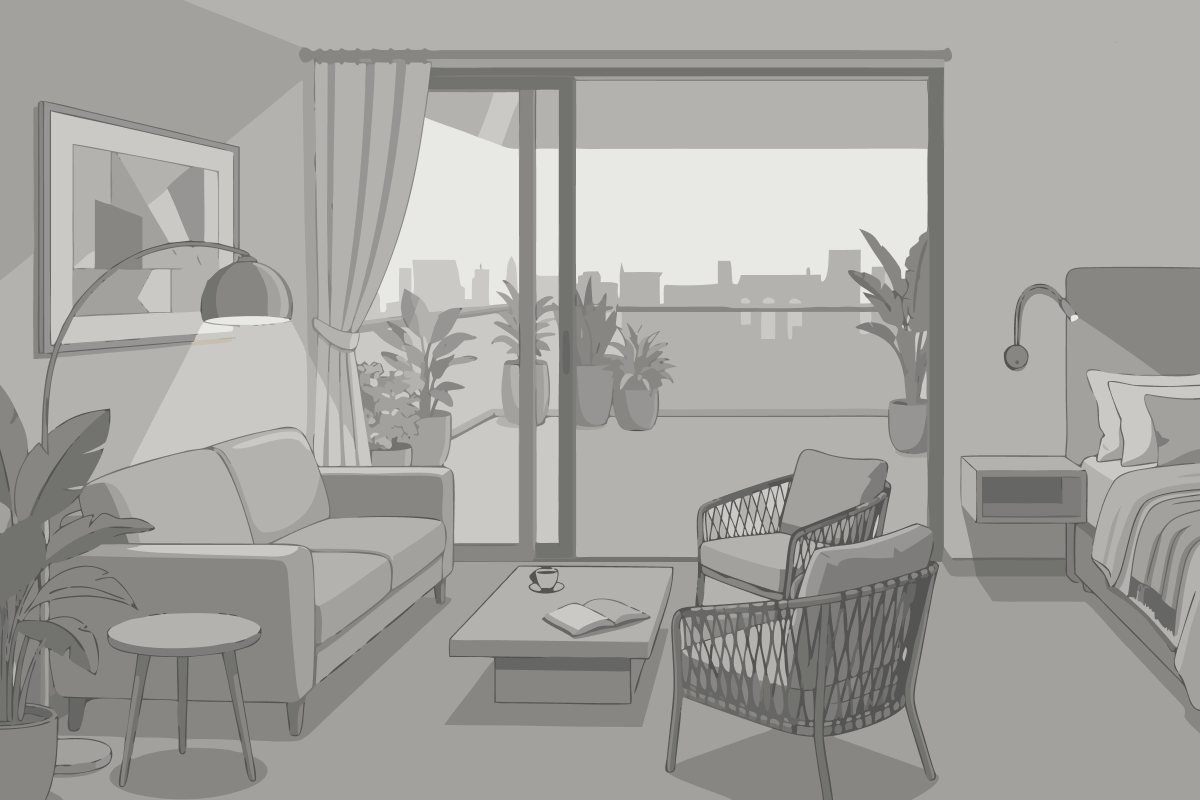 Deluxe Zweibettzimmer mit Balkon - Gartenblick